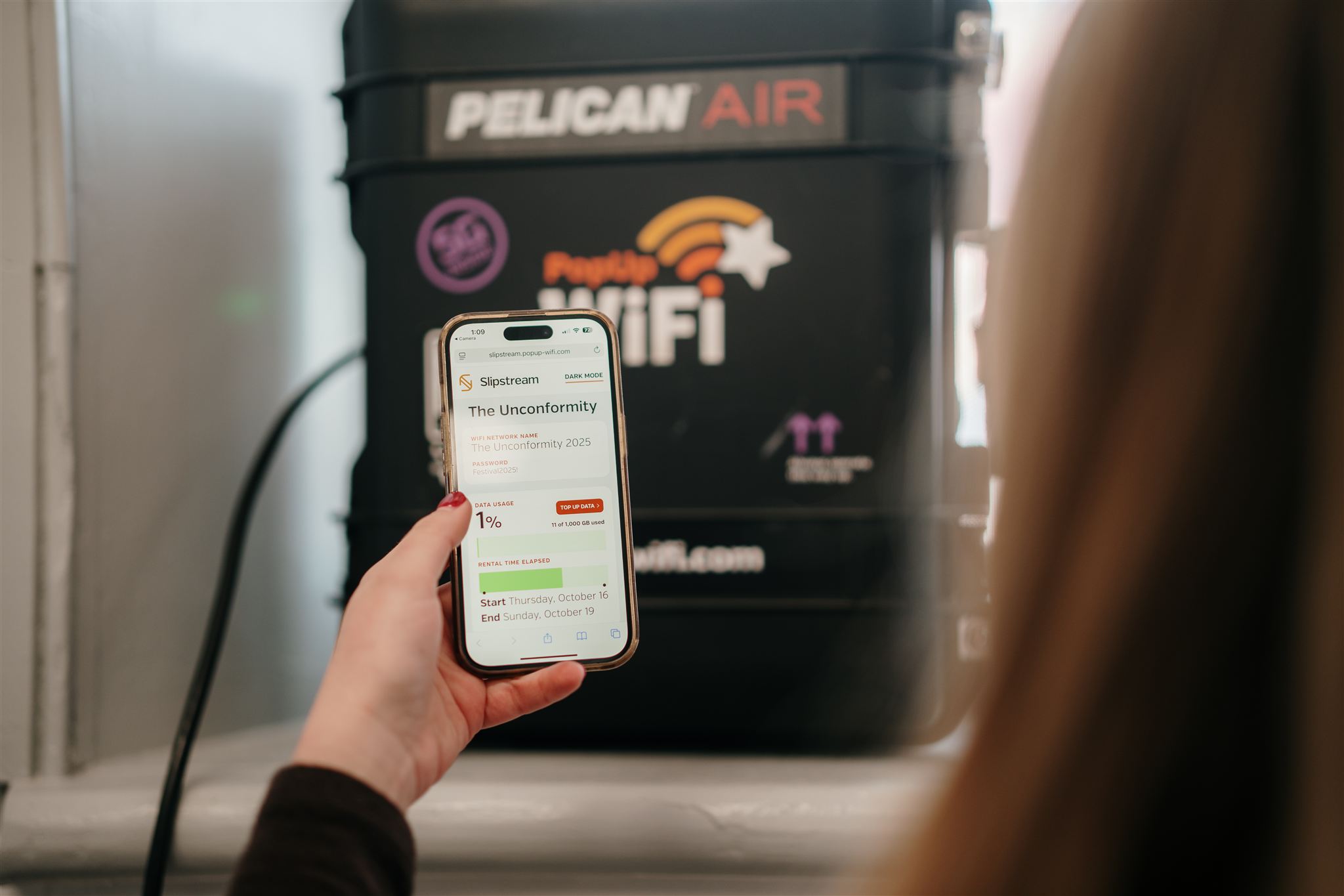 Bonded cellular internet event WiFi rental solution with the live dashboard for producers in focus.