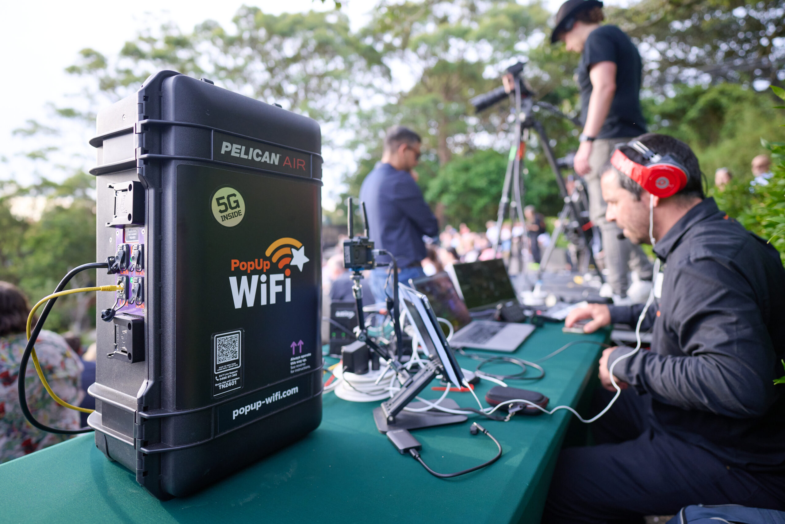Bonded cellular internet rental unit being used to connect a livestreamed memorial in Sydney Australia