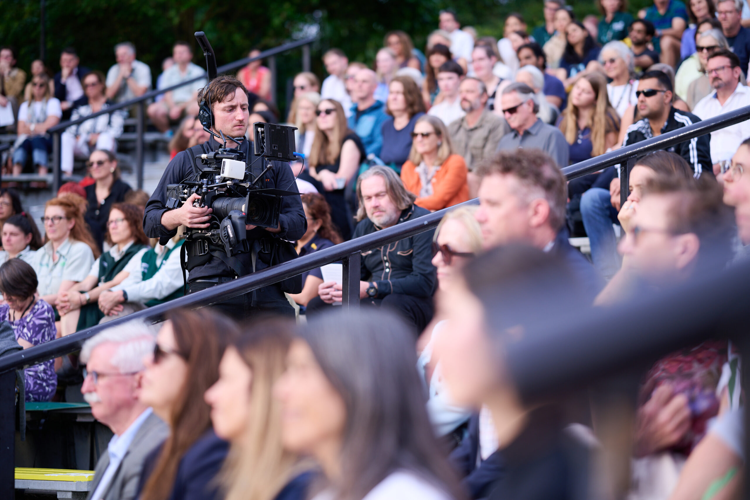 Camera crew streaming live using event WiFi rental from PopUp WiFi operating over bonded cellular