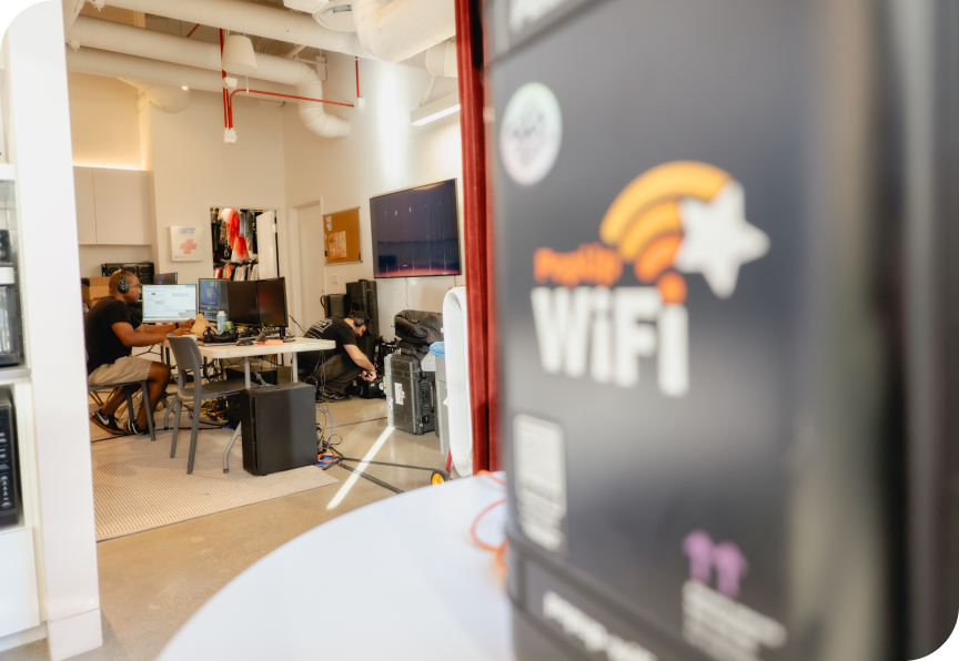 The PopUp WiFi Titan set up for live streaming